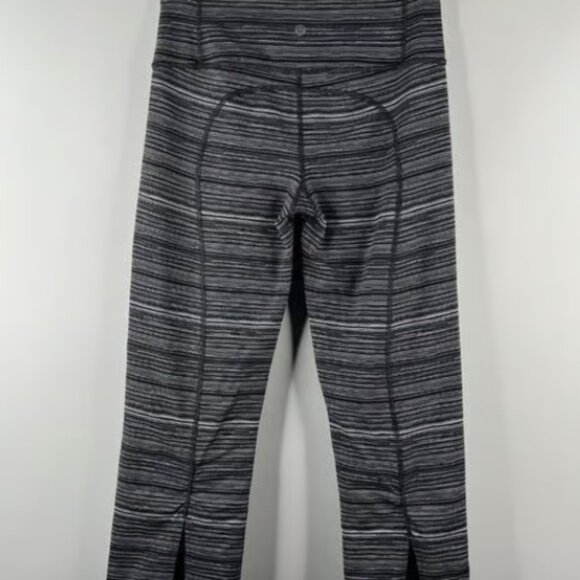 Lululemon Gather & Crow Crop II High Rise Leggings Size 6 Cyber Black Deep Coal - Picture 4 of 8